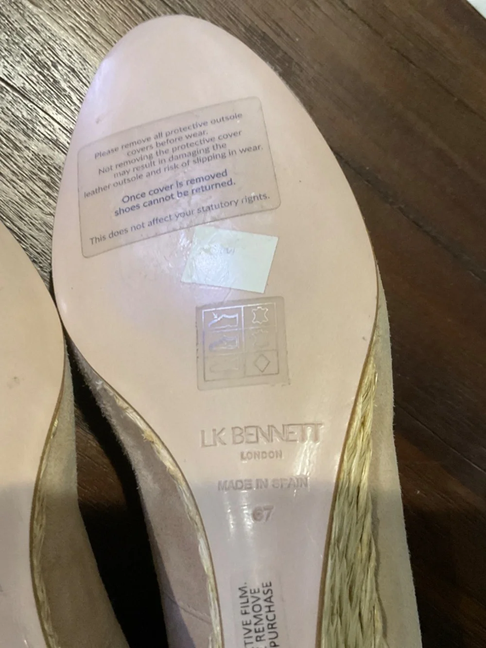 LK Bennett Eevi Tan Suede Espadrilles Size EU 37/US 6.5/7